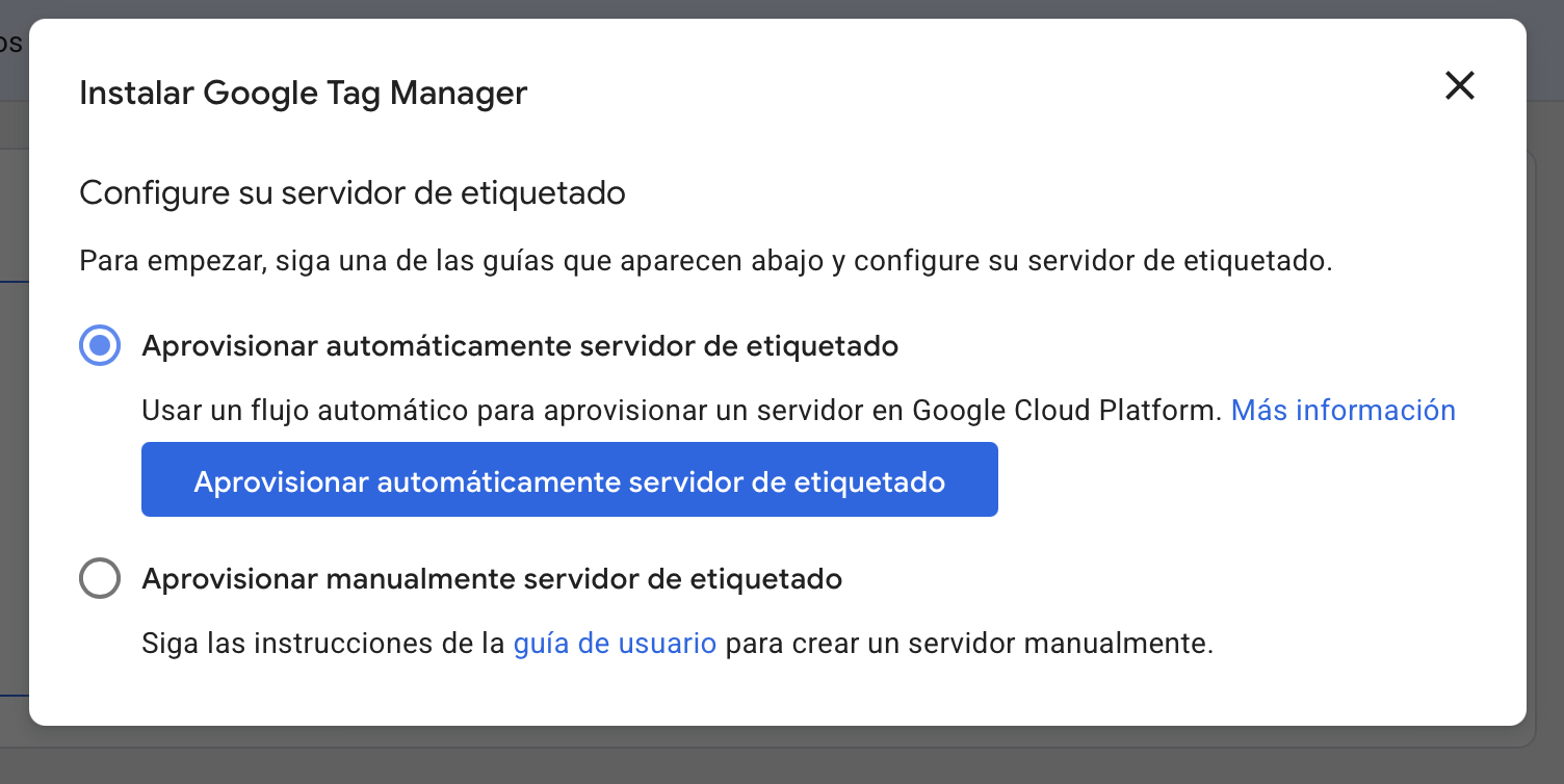Tipo de contenedor de GTM
